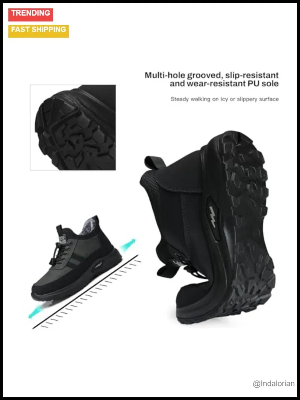 Warm Faux Fur Lined Waterproof Snow Ankle Booties Slip On Non-slip Winter Boots